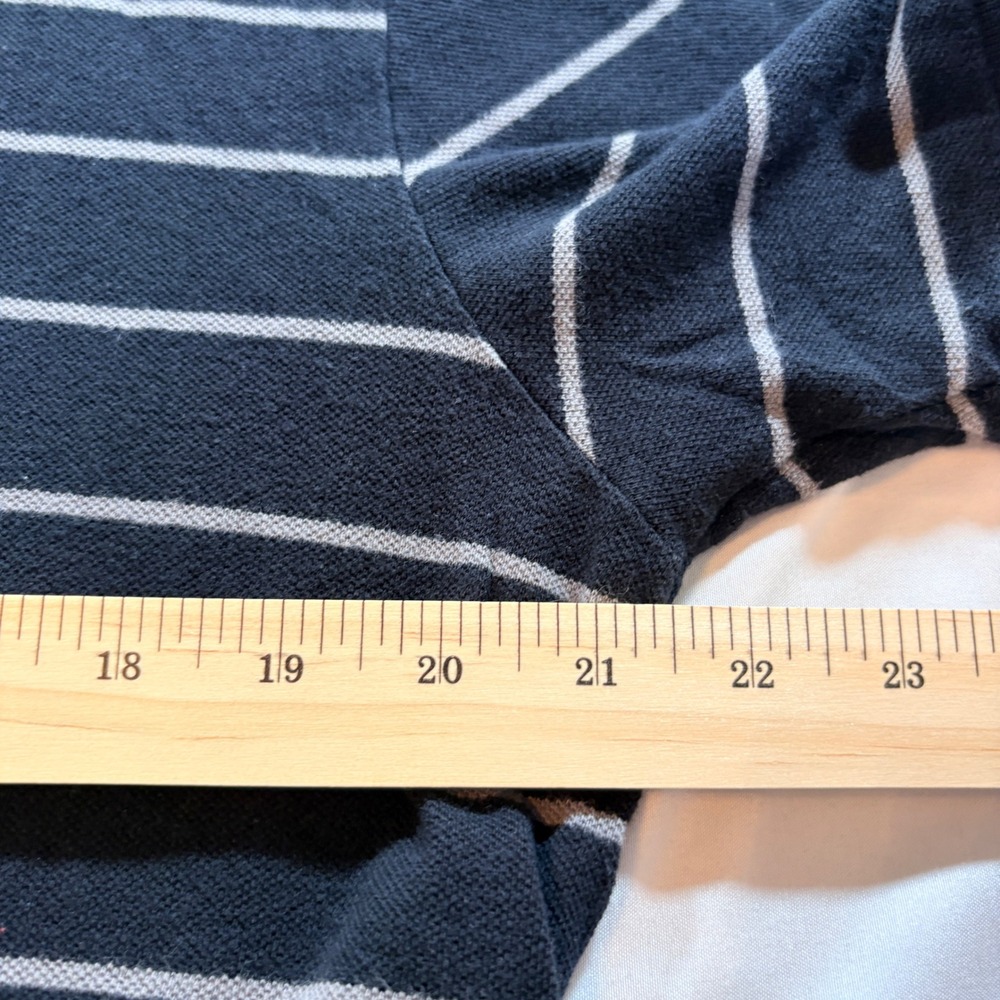 Angelo Litrico Polo Shirt Mens XL Navy Blue Striped Cotton Short Sleeve Casual - Picture 5 of 8